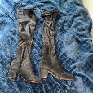 Steve Madden grey suede thigh high boots